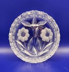 Vintage American Brilliant Cut Glass Crystal Candy Dish Flowers Daisy Sparkling