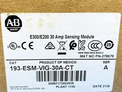 ONE NEW AB 193-ESM-VIG-30A-CT E300/E200 30 Amp Sensing Module