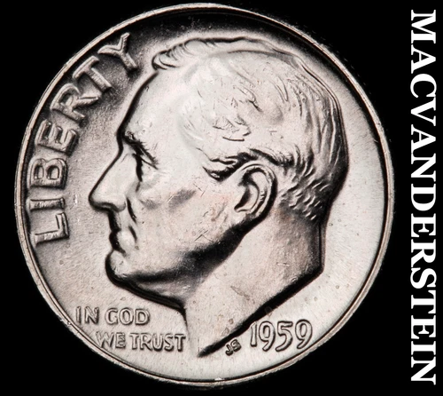 1959 Roosevelt Dime- Silver- Choice Gem Brilliant Unc+++ Luster  #J2702