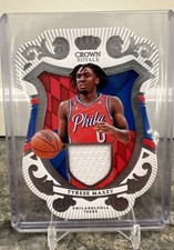 Tyrese Maxey Crown Royale Coat of Arms Game Used Jersey Relic 76ers