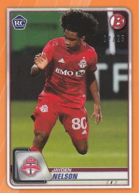 Jayden Nelson 2020 Bowman MLS FC Dallas Rookie Orange Parallel Card 02/25