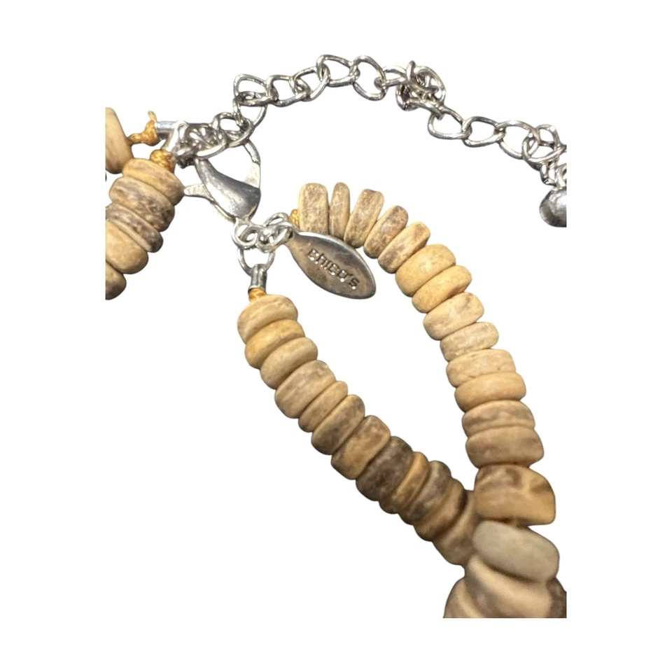 Collar llamativo con cuentas en capas azul grueso tono dorado de CHICO'S C363 Foto 4 de 4