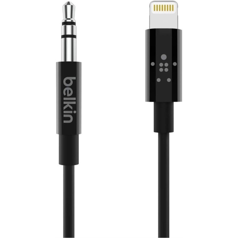 Belkin 1m 3.5mm Audio Cable iPhone Aux Headphone Adapter Black