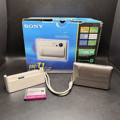 Sony Cyber-Shot DSC-T1 5.0MP 3x Digital Camera Battery Dock Untested