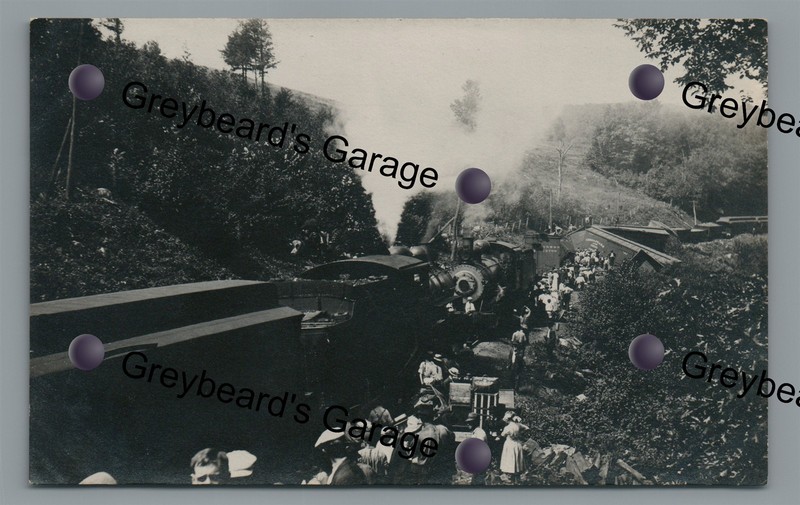 RPPC CNE Railroad Train Wreck WEST WINSTED CT Connecticut Real Photo Postcard