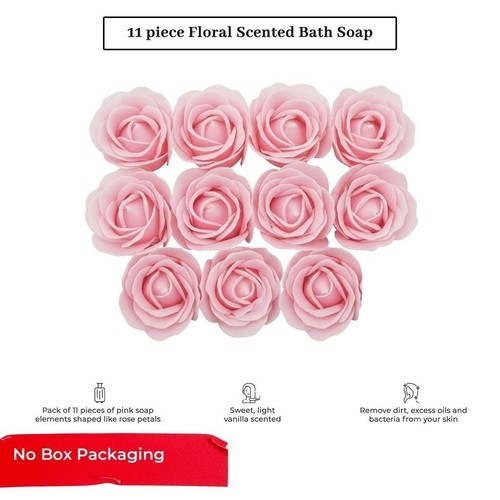 Floral Scented Bath Soap Rose Petals, Pink, 11 Ct - Decor Soaps Bagged (No Box)