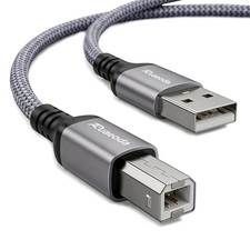 USB Printer Cable 10 ft, HP Printer Cable, USB 2.0 Type A Male to B Male, Compat