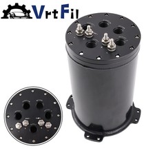 Aluminum Fuel Surge Tank For Twin 40mm Fuel Pumps 8an 2.8l Port Black For Single