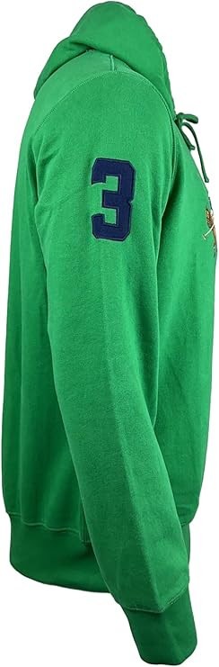 POLO RALPH LAUREN Felpa con Cappuccio Uomo Triple Pony Fleece Verde Taglia L