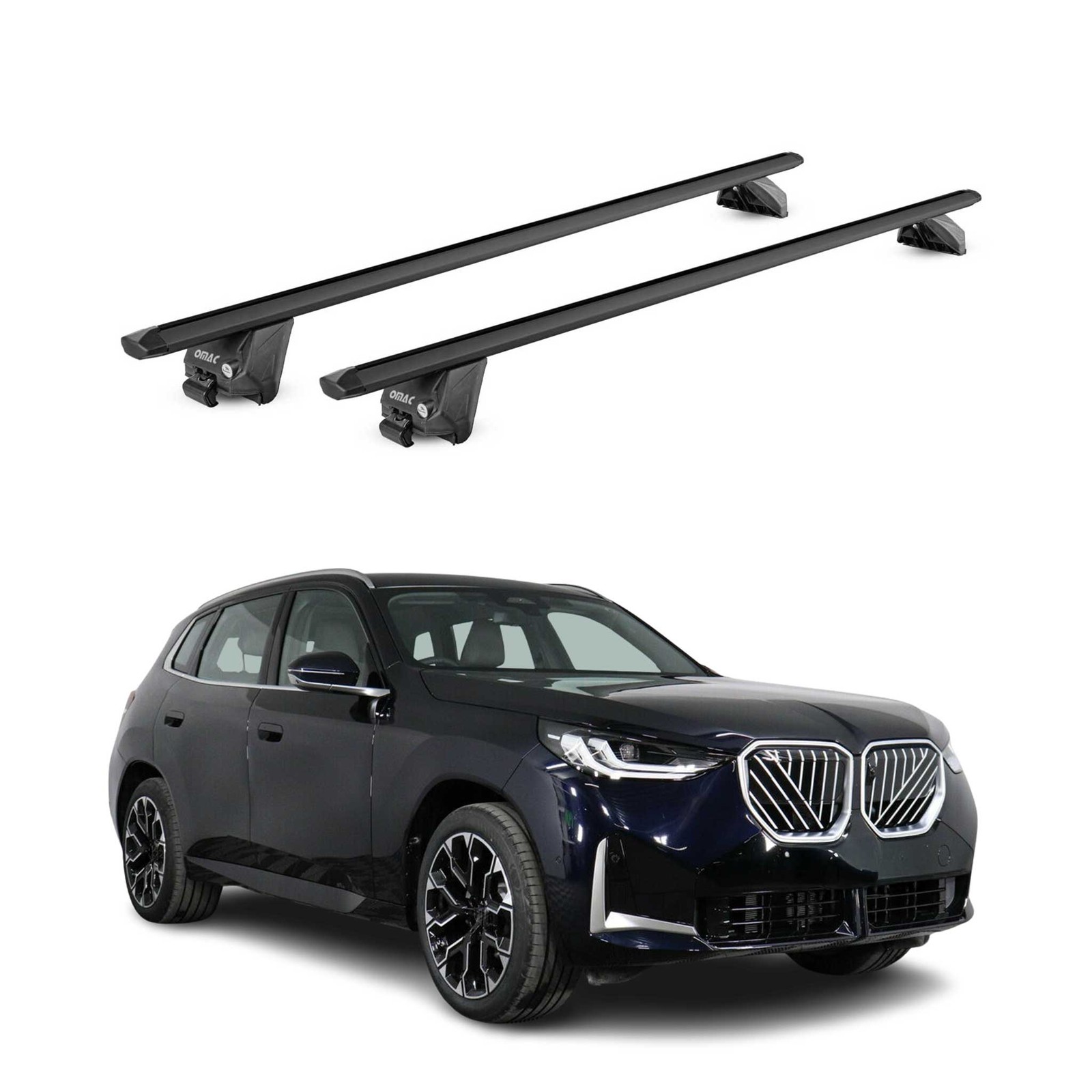 Barres de toit pour BMW X3 G45 2024-2026 transversales en aluminium noir 2 pièces