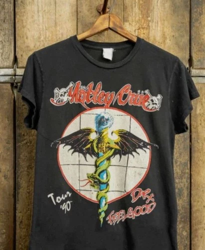 Motley Crue Tour 90 Black Short Sleeve Cotton T-shirt S-5XL Reprint - product listing photo
