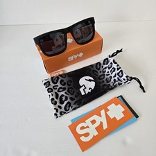 New SPY Optic DISCORD Matte Black Leopard Sunglasses Happy Lens Tech Gray Green