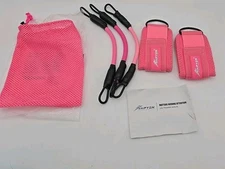Resistance Bands 3 Leg  2 Ankle Straps Training Kit Pink New