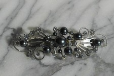 Hair Barrette Silver Color 4" Long
