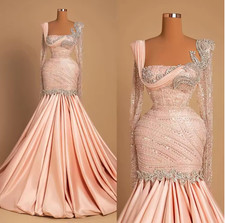 Graceful Crystal Evening Dresses Sequins Prom Dress Rhinestone Beaidng Tulle