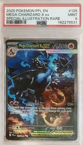 Pokemon 2025 Mega Charizard X ex 125/094 SIR Phantasmal Flames MINT PSA 9
