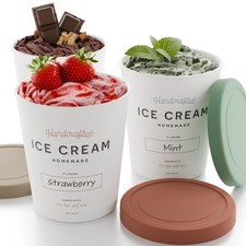 Set 3 Contenitori Gelato Riutilizzabili 1 Litro ea. - Perfetto per il fatto in casa So...