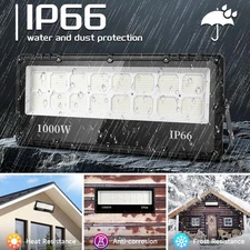 1000W LED Flood Light Cool White Outdoor Stadium Daylight Spotlight 100000lm