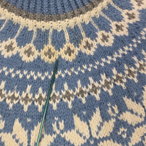 Vtg Dale of Norway Wool Sweater Large Blue Snowflake Nordic Pullover Norway Made - Picture 10 of 23