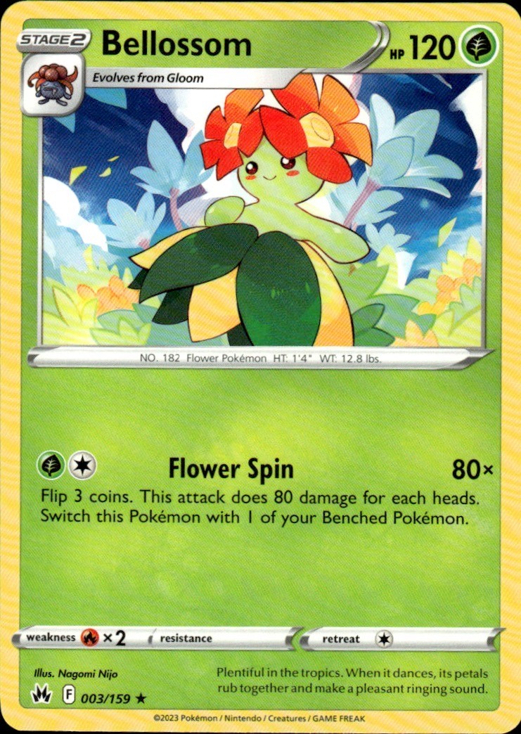 Bellossom 003/159 Rare Crown Zenith Pokemon Near Mint