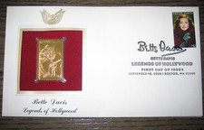2008 Bette Davis Legends of Hollywood Replica Gold Golden Cover Stamp