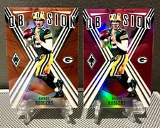 (2) 2019 Phoenix AARON RODGERS #/99 Orange #/199 Pink QB Vision Prizms🔥Steelers