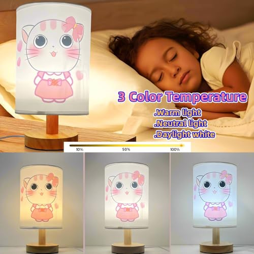 Kitty Bedside Table Lamp for Bedroom-Cute 3 Color Temperatures Dimmable Cat - Picture 3 of 8