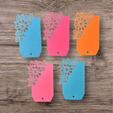 5 Multi Color Scrapbook Card Stock Die Cut Embellishment Tags