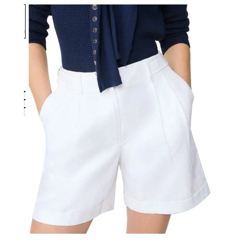 J.Mclaughlin Ebba Linen-Blend White Short SZ 10