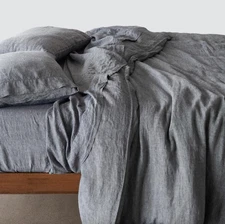 The Citizenry Stonewashed Linen Duvet in Full/Queen - Indigo Chambray
