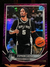 2025-26 Topps Basketball Chrome - Stephon Castle - Purple Reptile - 133/199