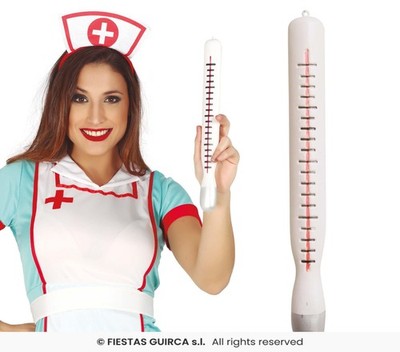 RIESEN THERMOMETER KRANKENSCHWESTER DOKTOR SEXY KARNEVAL HALLOWEEN 8434077166703