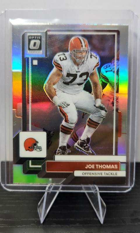 Joe Thomas Silver Holo Prizm 2022 Donruss Optic Football #50 Cleveland Browns