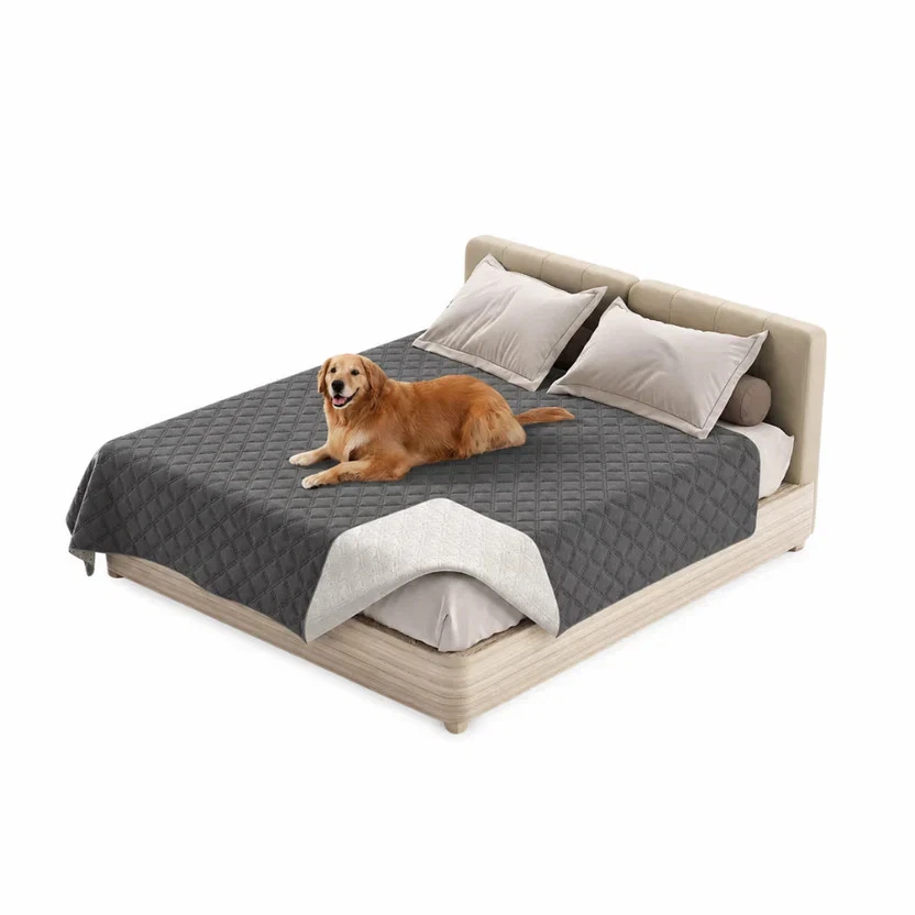 Waterproof Pet Blanket Non-Slip Sofa Cover Bed Mat for Dogs and Cats - Grey