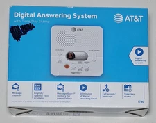 AT&T 1740 Digital Answering System With Time and Day Stamp - White