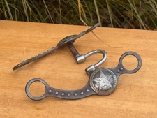 Silver Star Concho Western Correction Port Show Ranch Horse Bit w Spots ~ 5"