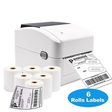 Shipping Label Printer, Thermal Direct/ 4x6 in 350 labels x 6 rolls,Win/Mac