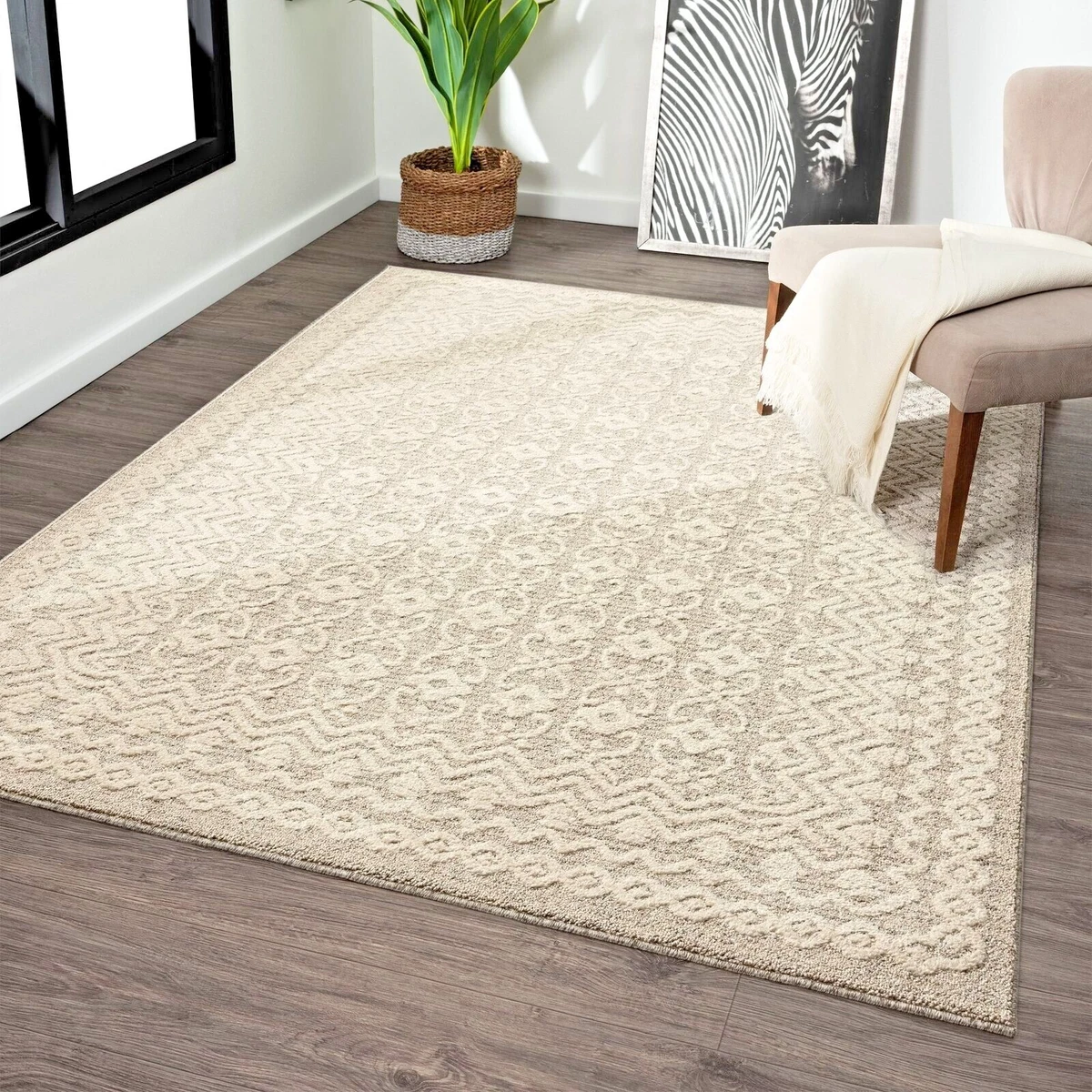 RUGS AREA RUGS 8x10 AREA RUG CARPETS MODERN LARGE BEDROOM BEIGE LIVING ROOM  RUGS