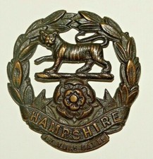 BRITISH MILITARY CAP BADGES Hampshire Regt 1st Vol Batt Officer's Bronze Pre-WWI