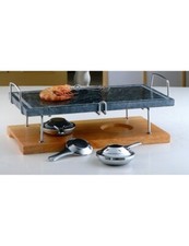 Pietra ollare con base in legno set 5 pz