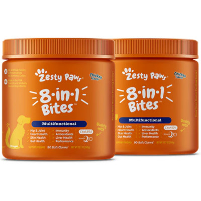 Zesty Paws 8-in-1 Multivitamin Bites for Dogs 2 jars Bundle Exp. 03/2027