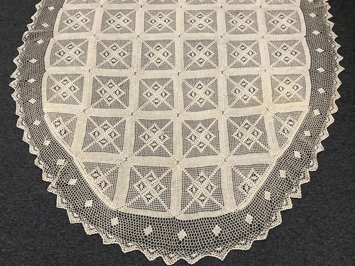 Beige 100% Cotton Handmade Crochet Lace Tablecloths 72x90" Oval ***Clearance*** - Picture 2 of 6