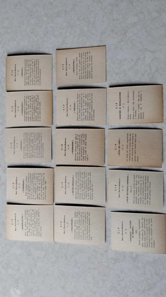 14 FIGURINE CARTONATE NAVI CIP DIVERSE VINTAGE - ANNI '60 - - Immagine 2 di 2