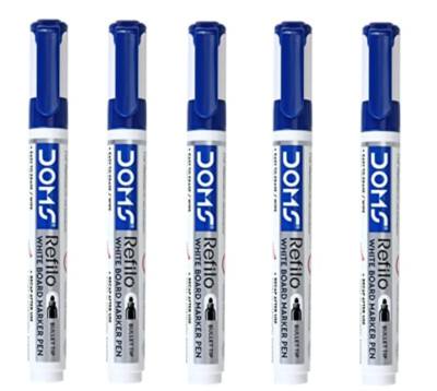 Doms Refilo Ink Pens BLUE (Pack of 5 ) whiteboard marker