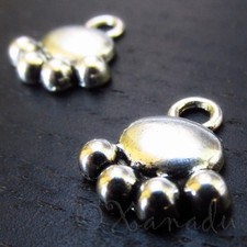 Paw Print Charms Wholesale Cat Dog Paw Pendant Findings C5175 - 10, 20 Or 50PCs