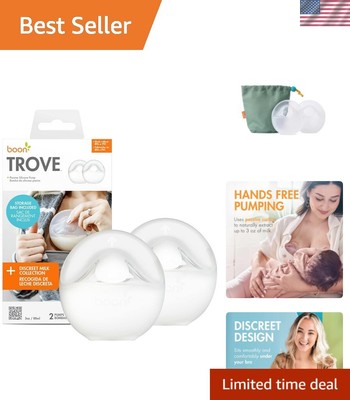 Trove Breast Milk Collector Set - Hands-Free Silicone Pump with Travel Pouch