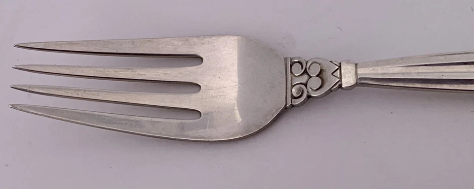 GEORG JENSEN ЖЕЛУДЬ УЗОР СЕРЕБРО 7 1/2» УЖИН ВИЛКА(Ы) - Изображение 3 из 4