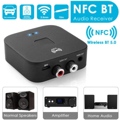MARKENLOS NFC Bluetooth 5.0 Empfänger 3.5mm AUX Cinch Buchse Hifi Wireless Audio Adapter