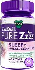 Vicks Pure Zzzs Sleep Muscle Relaxation Melatonin Sleep Aid Gummies, Support...