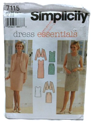 Dress, Shawl Collar Jacket, Top, Skirt Sewing Pattern Size 6-10 Simplicity 7115